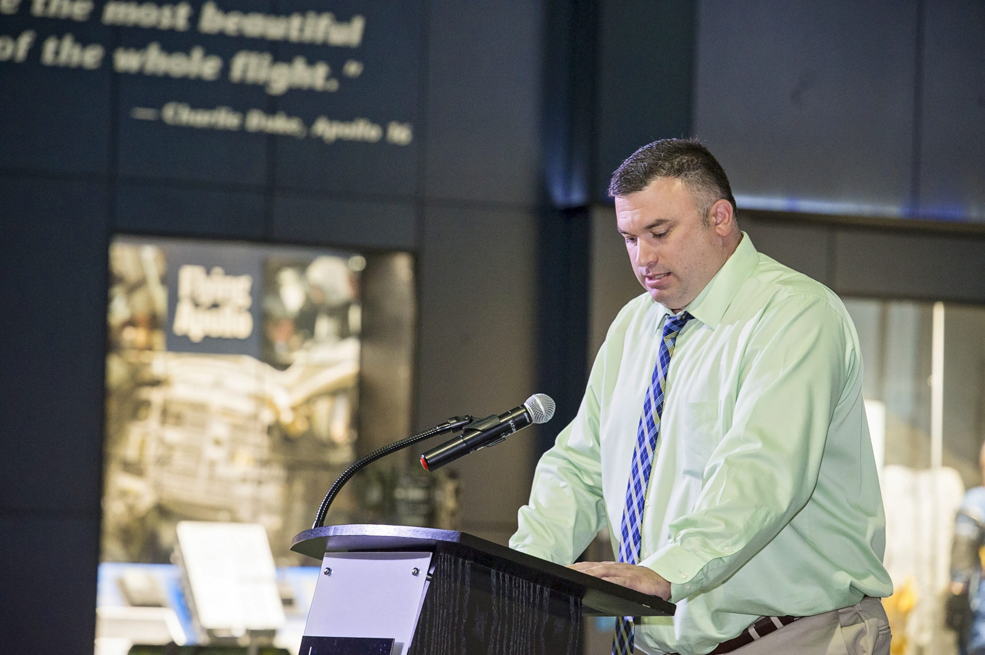 Chad Wright, Project Manager presents Champion of Energy Award